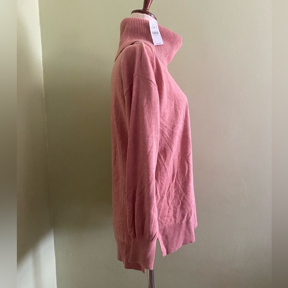 NWT Perfect Ann Taylor Loft Soft Cotton Blend Cowl Pink Peach Sweater - Picture 3 of 7